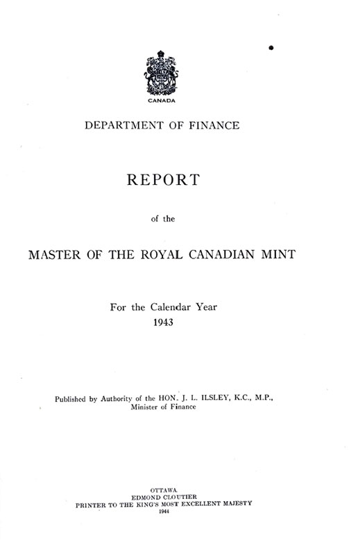 Royal Canadian Mint Annual Report 1944