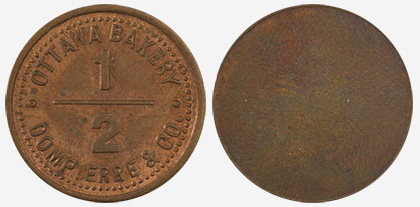 A.J. Dompierre - Ottawa Bakery - 1/2 pain - 1891 - Cuivre