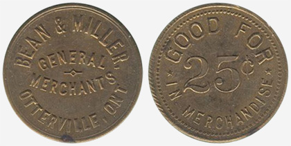 Bean & Miller - Otterville - General merchants - 25 cents