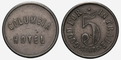 Columbia Hotel - Rossland - 5 cents - Var.1