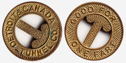 Toll token - Detroit & Canada Tunnel Co. - Brass