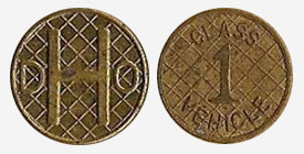 Large squares - Toll token - Department of Highway - Ontario