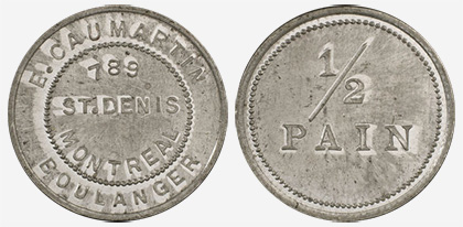 E. Caumartin - Boulanger - St. Denis - 789 - 1/2 pain - Métal blanc