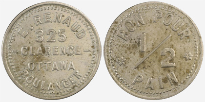 E. Renaud (Jr.) - Ottawa - Boulanger - Demi pain - Argent