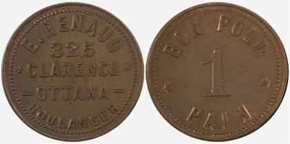 E. Renaud (Jr.) - Ottawa - Boulanger - 1 pain - Cuivre