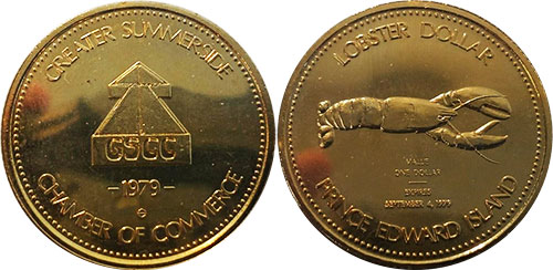 Greater Summerside Chamber of Commerce Lobster Dollar Gold Plated Token