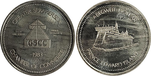 Greater Summerside Chamber of Commerce Abegweit Dollar 1983 Token