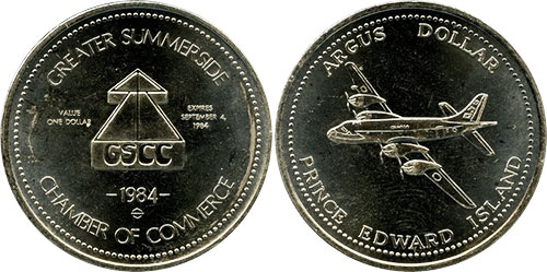 Greater Summerside Chamber of Commerce Argus Dollar 1984 Token