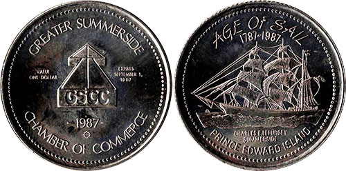 Greater Summerside Chamber of Commerce Age of Sail 1987 Token
