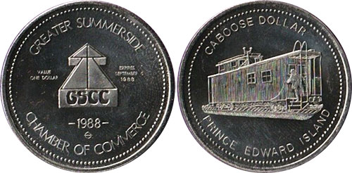 Greater Summerside Chamber of Commerce Caboose Dollar 1988 Token