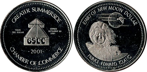Greater Summerside Chamber of Commerce Emily of New Moon Dollar 2001 Token