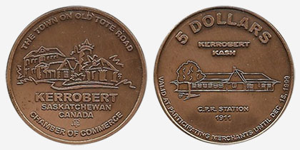 Kerrobert - 5 dollars - C.P.R. Station - 1999 - Antique Bronze