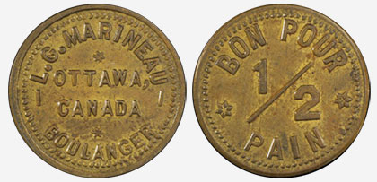 L.G. Marineau - Ottawa - Boulanger - 1/2 loaf - Laiton