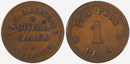 L.G. Marineau - Ottawa - Boulanger - 1 loaf - Cuivre