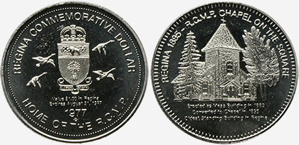 Regina - Commemorative Dollar - 1977 - Regina 1895 - R.C.M.P. Chapel on the Square