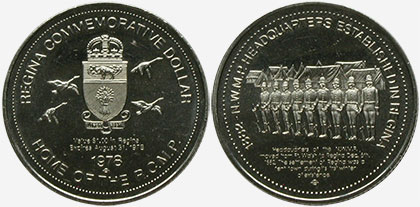 Regina - Commemorative Dollar - 1978 - N.W.M.P. Headquarters Established in Regina