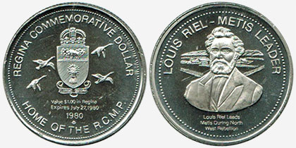 Regina - Commemorative Dollar - 1980 - Louis Riel - Metis Leader