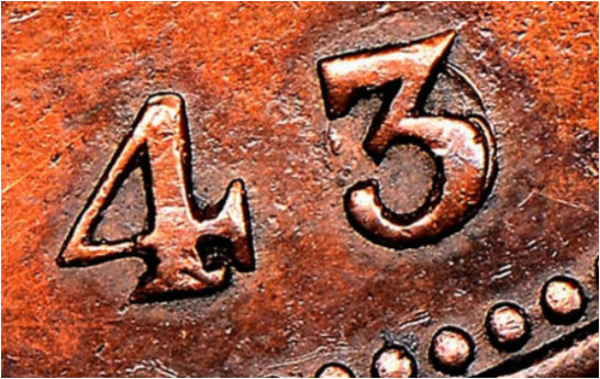 1 penny 1843 - 3/0