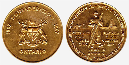 Développement minier - Ontario - 1867-1967 - Brass color