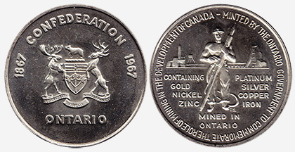 Développement minier - Ontario - 1867-1967 - Silver color