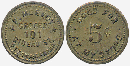 P. McEvoy - Ottawa - Grocer - 5 cents