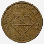 Token Bus - Autobus Fournier - Quebec - 17 mm - Brass