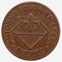 Jeton d'autobus - Autobus Fournier - Québec - 22 mm - Cuivre