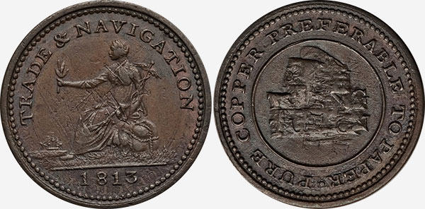Trade & Navigation - 1/2 penny 1813