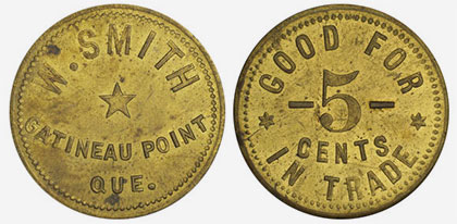 W. Smith - Gatineau - 5 cents - Brass