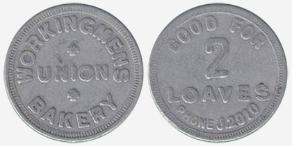 Workingmen's Union Bakery - Winnipeg - 2 loaves - Aluminium