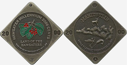 Manitoulin - Haweater Dollar - 2000 - Silver Plated - 2000 - Silver Plated - Enamelled
