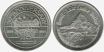 Banff / Lake Louise - Trade Dollar - Sunshine Village - 1984