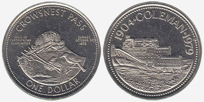 Crowsnest Pass - Trade Dollar - 1979 - Coleman