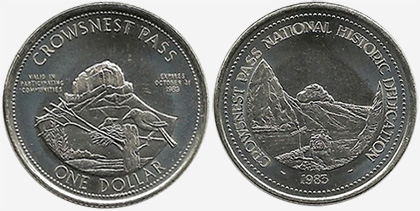 Crowsnest Pass - Trade Dollar - 1983 - Historic Dedication