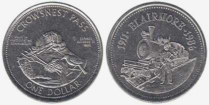 Crowsnest Pass - Trade Dollar - 1986 - Locomotive