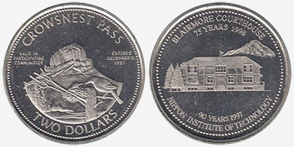 Crowsnest Pass - Trade Dollar - 1997 - Blairmore Courthouse