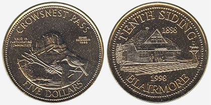 Crowsnest Pass - Trade Dollar - 1998 - Tenth Siding - Gold plated