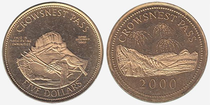 Crowsnest Pass - Trade Dollar - 2000 - Crowsnest Pass - Gold plated