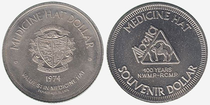 Medicine Hat - Souvenir Dollar - 1974