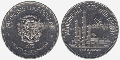 Medicine Hat - Souvenir Dollar - 1977