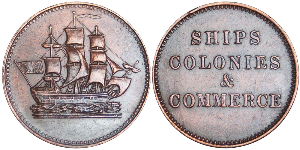 AU-50 - Ships, colonies & commerce - 1/2 penny 1835