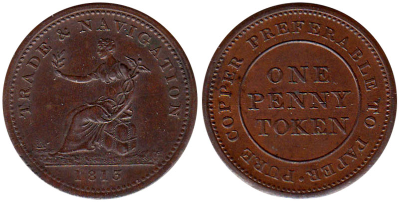 Coins and Canada - Trade & Navigation - 1 penny 1813 - Nova Scotia