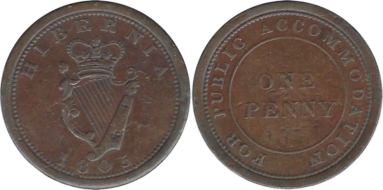 Hibernia - 1 penny 1805