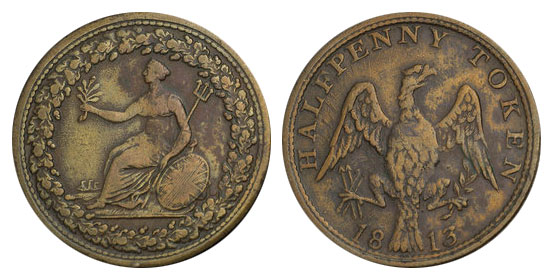Spread Eagle - 1/2 penny 1813
