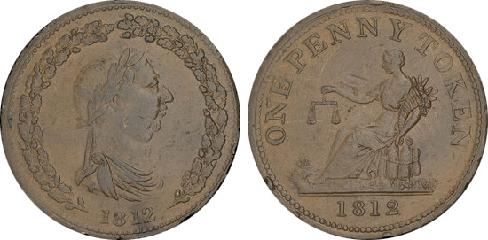 Thomas Halliday - 1 penny 1812