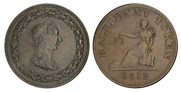 Thomas Halliday - 1/2 penny 1812