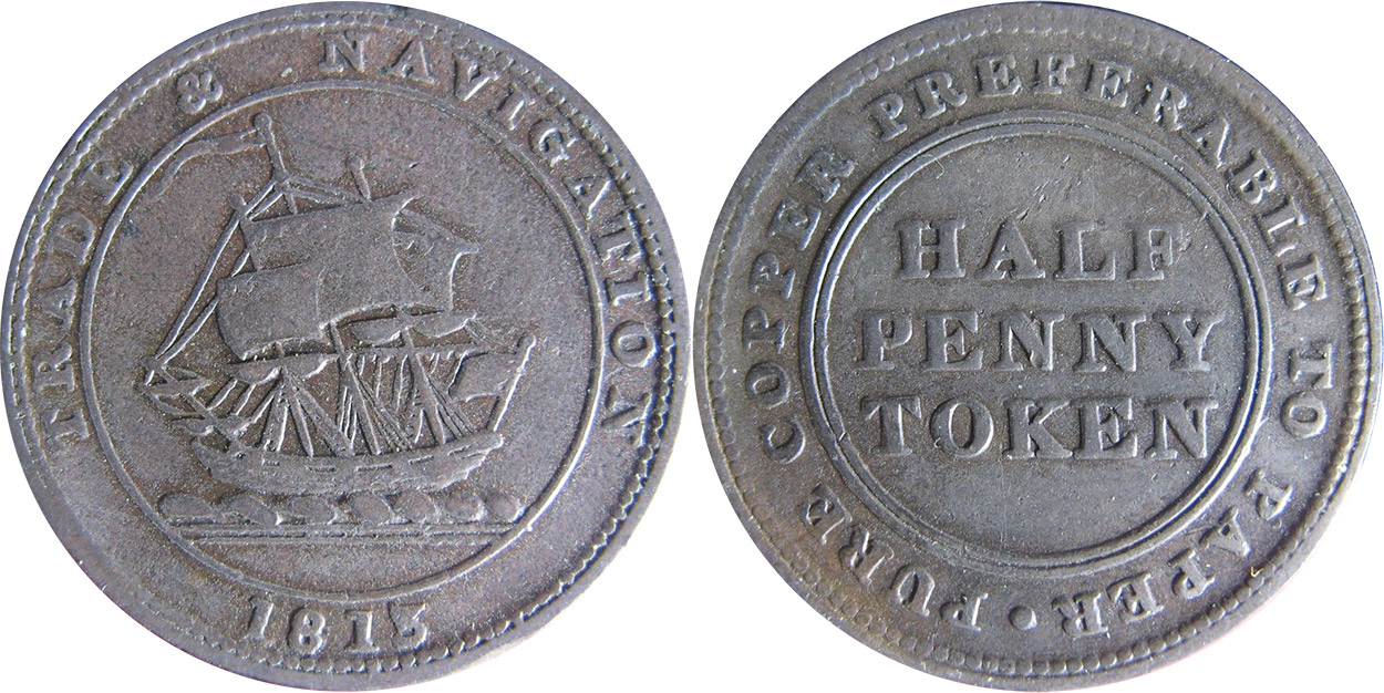 Trade & Navigation - 1/2 penny 1813