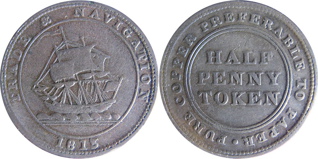 Trade & Navigation - 1/2 penny 1813