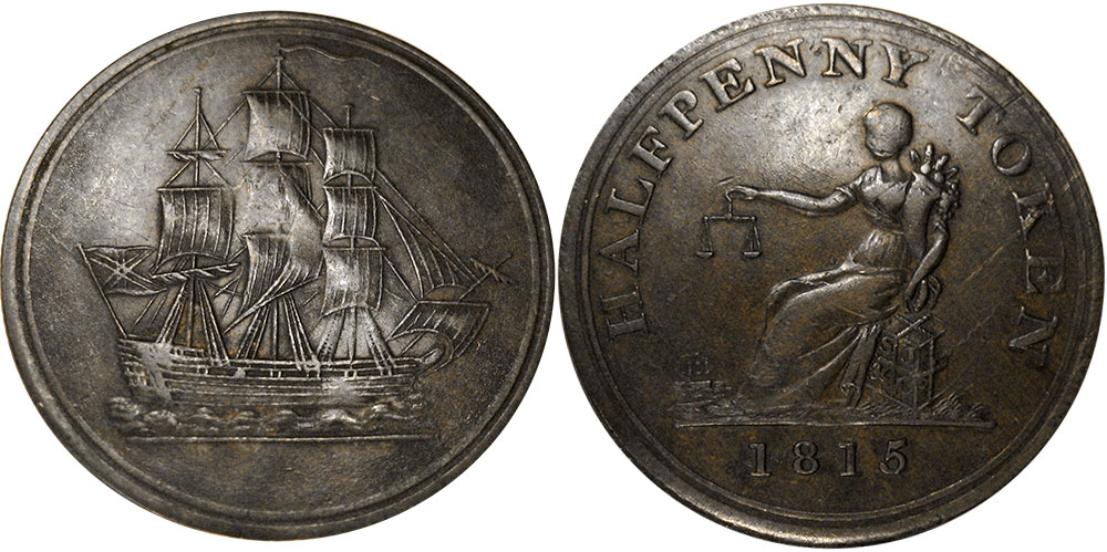 Ship - 1/2 penny 1815