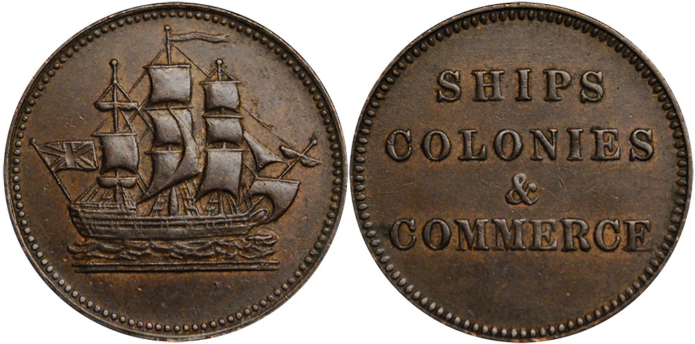 Ships, colonies & commerce - 1/2 penny 1835